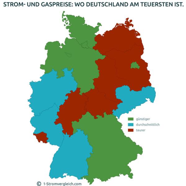 Gas- und Strompreise: Wo Deutschland am teuersten ist und wohin sich der Umzug lohnt.