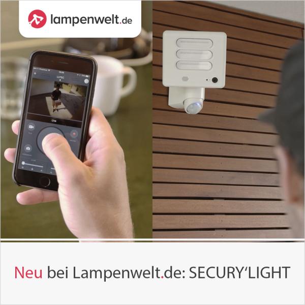 LED-Außenwandleuchten SECURY'LIGHT von Lutec mit integrierter Kamera jetzt bei Lampenwelt.de erhältlich 