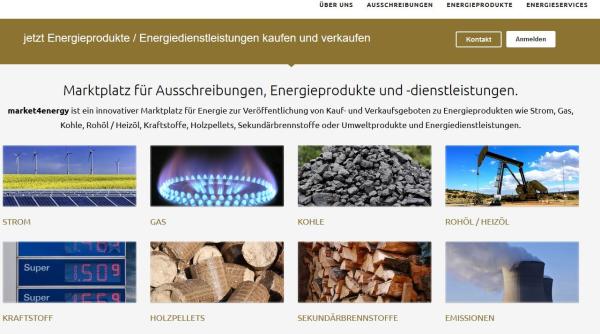 market4energy.de - neuer Energie-Marktplatz für den Kauf- und Verkauf von Energieprodukten