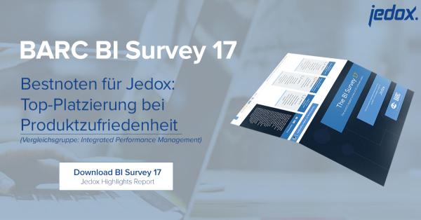 Bestnoten für Jedox im BARC BI Survey 17