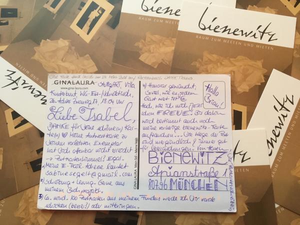 Die Postkartenschreiberin - Lesung und Schreibung im Bienewitz, München 