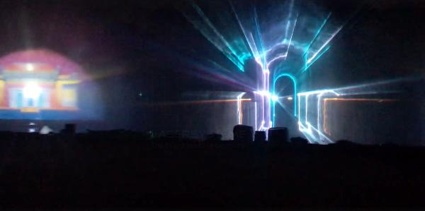 Faszination Lasershows im Kangla Fort in Manipur, Indien