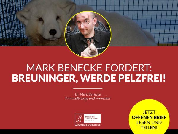 Kaufhaus soll pelzfrei werden: Kriminalbiologe Dr. Mark Benecke schreibt offenen Brief an Breuninger 