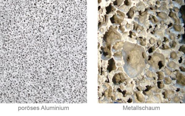 Poröses Aluminium im Vergleich zu Metallschaum