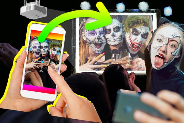 Halloween Partys 2018 mit Gruselfotos live auf dem Beamer - so wird mit der Selfiewall gefeiert