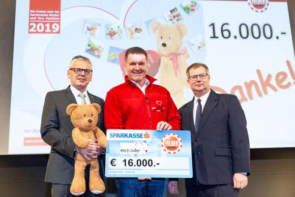 Felder Gruppe spendet 16.000 Euro für die Herzkinder Österreich