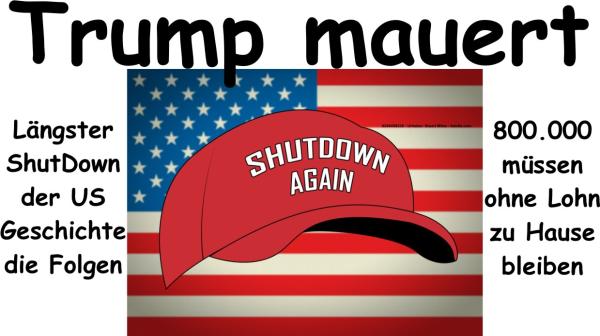 Trump mauert - trauriger Government Shutdown Rekord in den USA