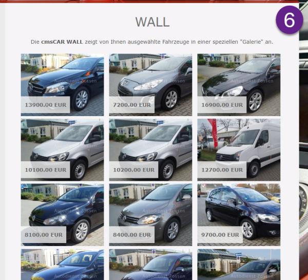 Homepage Autohandel: Neues cmsCAR-Modul "SucheBox Wall" für die Fahrzeugpräsentation