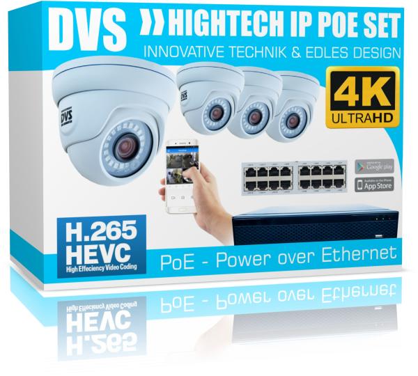 4K UltraHD Videoüberwachung Set mit Fernzugriff über Smartphone auf Überwachungskameras