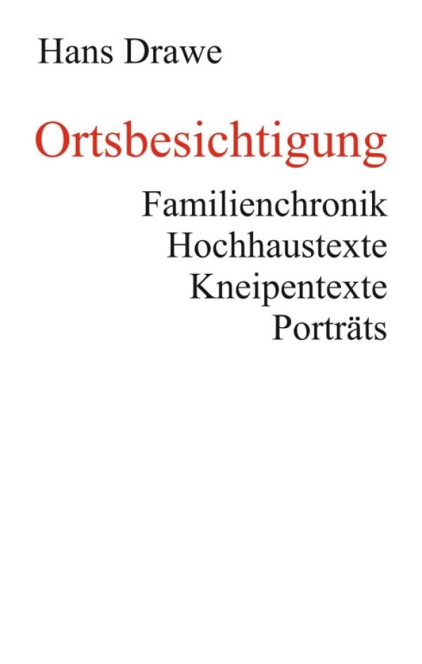 Ortsbesichtigung - Familienchronik, Hochhaustexte, Kneipentexte und Porträts 