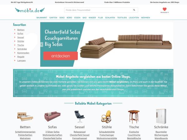 Moebix.de - Preise für Möbel und Einrichtungsgegenstände online vergleichen und Geld sparen.