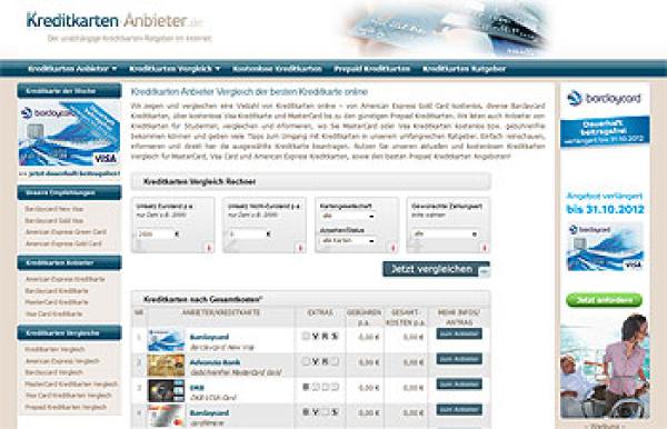 Kreditkarten Portal www.kreditkarten-anbieter.de erstrahlt in neuem Design mit neuen Kreditkarten Vergleichen