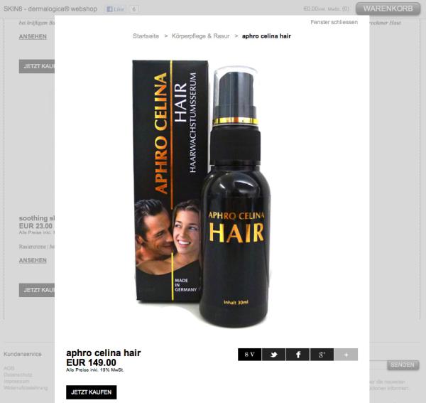 Aphro Celina Hair – die revolutionäre Lösung bei hormonellen Haarausfall im Onlineshop kaufen!