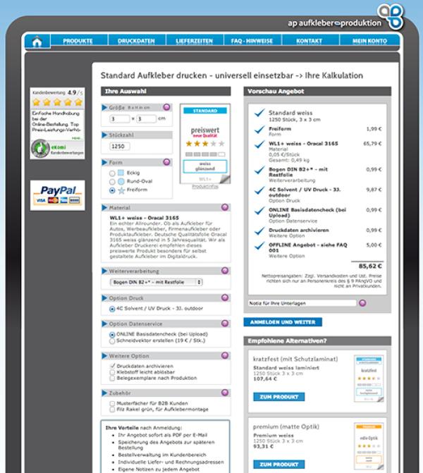 Aufkleber Druckerei bietet moderne B2B Plattform zum Aufkleber drucken