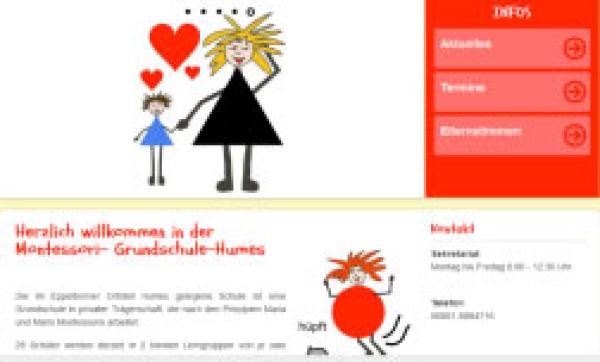 Montessori Grundschule in Humes mit modernem Internet-Auftritt.