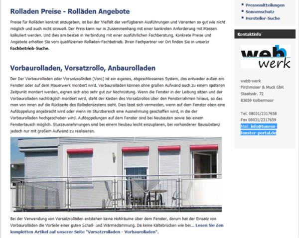 Vorsatzrolladen, Aufbaurollo oder Raffstore – das Türen-Fenster-Portal hilft, den richtigen Sonnenschutz zu fi