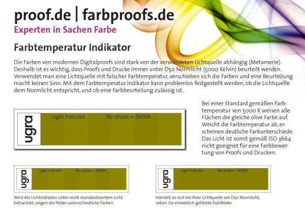 Neu: Die Proof.de Metameriekarte - der Farbtemperaturindikator