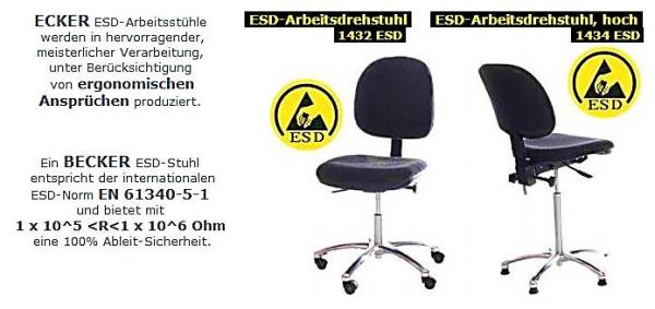 ESD (electrostatic discharge) - Schutz für Drehstühle, Arbeitsdrehstühle,Sessel EN-61340-5-1