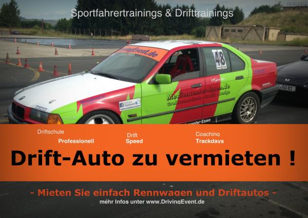 Rennwagenvermietung und organisation von Trackdays und Drifttrainings