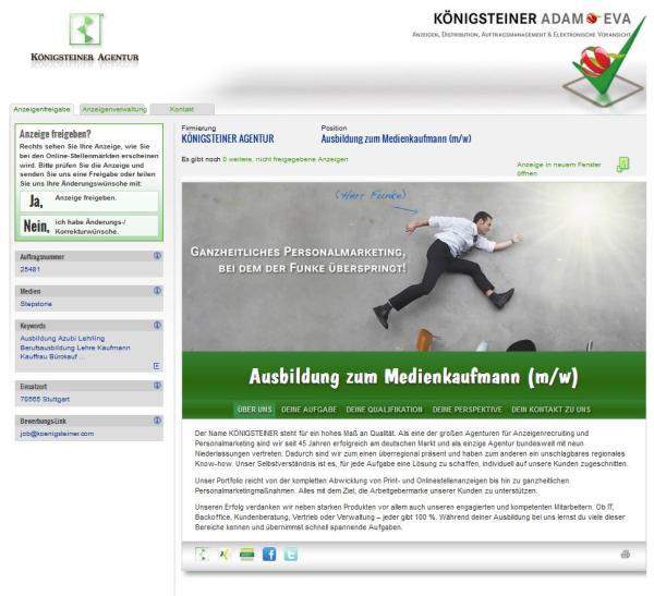 ADAM und EVA: Das neue Customer Self Service Tool für Stellenanzeigen