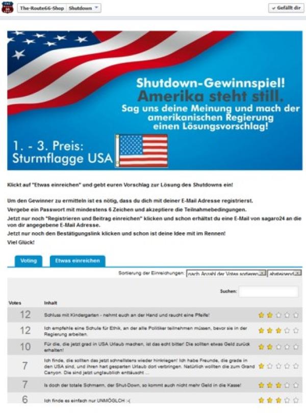 Kurios - jetzt gibt es ein Gewinnspiel zum Shutdown in den USA!