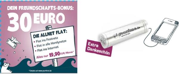 Happy mit yourfone.de: Freunde werben und 30,- Euro Gutschein plus Handy-Charger sichern