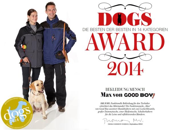 GOOD BOY! – Bekleidung für Hundehalter gewinnt DOGS Award und ist Partner der Stadthunde.com „Gassi-Tipps“