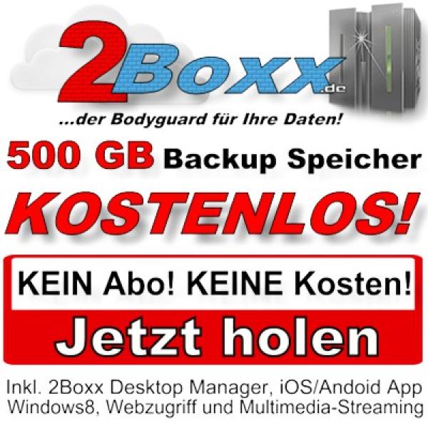 2Boxx.de bietet 500 GB Online-Backup-Speicher kostenlos für Alle