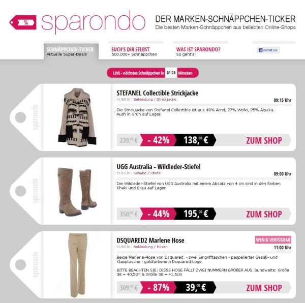 Sparondo.de - Top Fashion Brands zum Dauer-Schnäppchenpreis