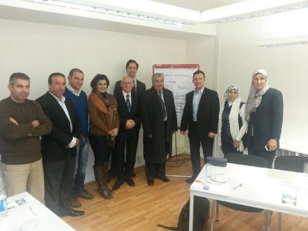 BDS Vorstand mi Daniel Schäfer schult Wirtschaftsdelegation aus dem Nahen Osten