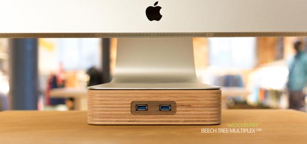 Apple iMac Standfuß aus Holz mit USB 3.0