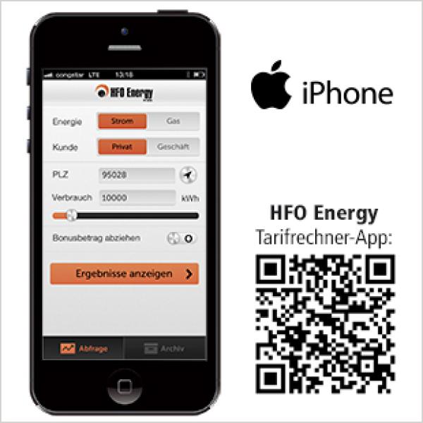 Strom/Gas-Tarifrechner App. für Apple iPhone, Apple iPad, Smartphones mit Android-Betriebssystem...