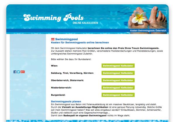 Wenn Sie vom perfekten Swimmingpool träumen – rechnen Sie online mit uns!