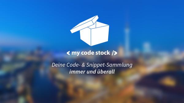 my code stock.com - Code- & Snippet-Speicherdienst aus Deutschland