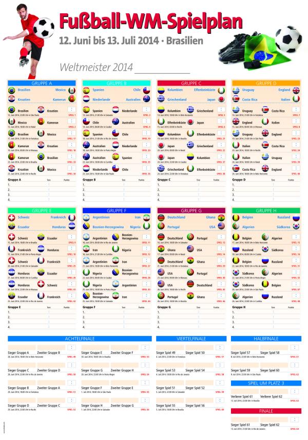 Der ultimative „XXL-Fußball-WM-Spielplaner 2014“ 