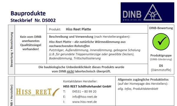 Steckbriefe für natürliche Baumaterialien aus Schilfrohr