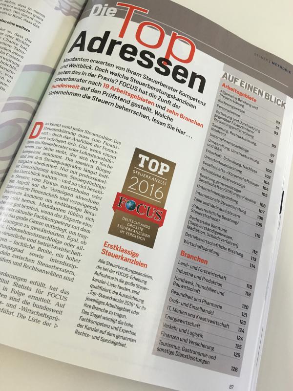 7 der TOP 100 Steuerkanzleien in Deutschland werden von DONGUS HOSPACH PARTNER beraten