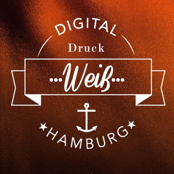 Druckveredelung: Digitaldruck mit Weiß und Lack in Hamburg