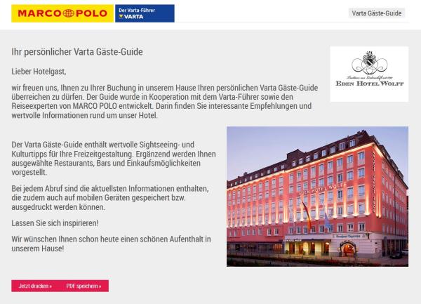 Neuer Online-Service für Hotels: Varta Gäste-Guide