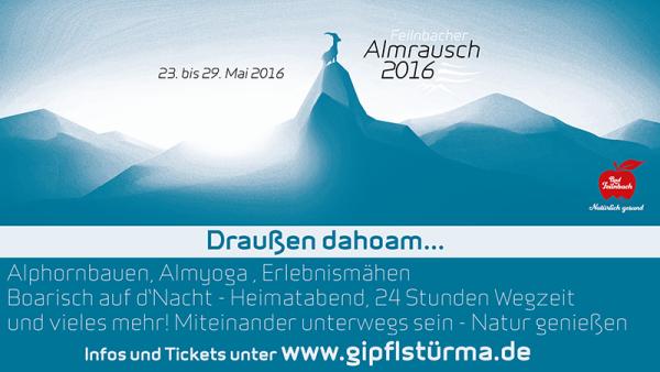 Draußen dahoam - Sommeralmrausch der Gipflstürma 23.5. - 29.5.2016