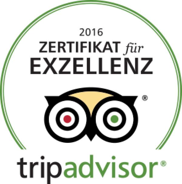 RupertusTherme Bad Reichenhall mit dem TripAdvisor - Zertifikat für "EXZELLENZ 2016" ausgezeichnet