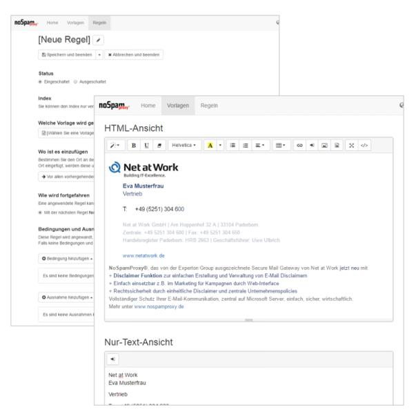 NoSpamProxy 11 erlaubt zentrale Verwaltung von E-Mail-Signaturen und Disclaimern
