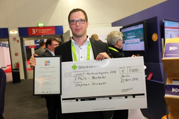 METI Student aus Reutlingen gewinnt Nachwuchspreis auf der conhIT - Connecting Healthcare IT