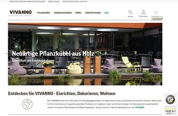 Nicht nur Pflanzkübel: VIVANNO.de jetzt mit großem Online Shop