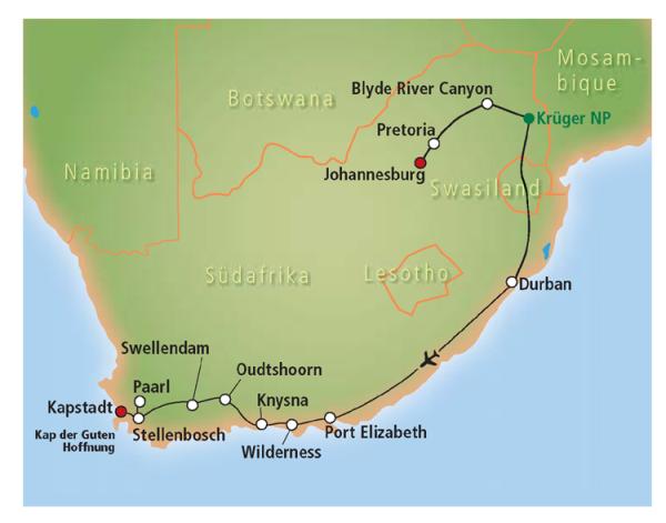 Südafrika-Rundreise und Königreich Swasiland, 16 Tage