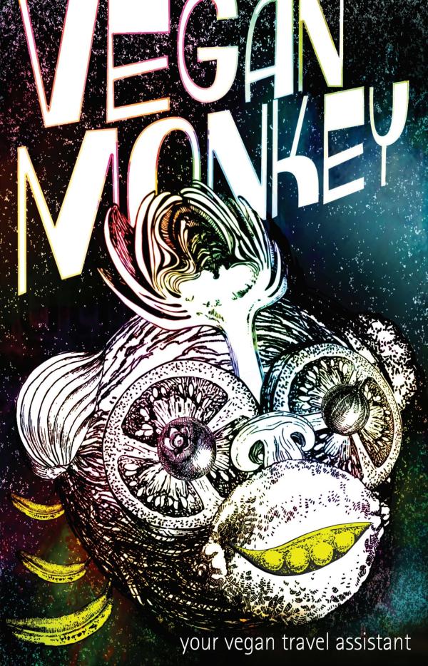 Vegan Monkey - ungewöhnliches und grafisch beeindruckendes "Zeigebuch" für vegane Reisende