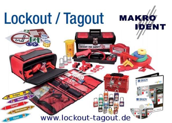 Lockout-Tagout Verriegelungen mit Warn- und Sicherheitshinweisen