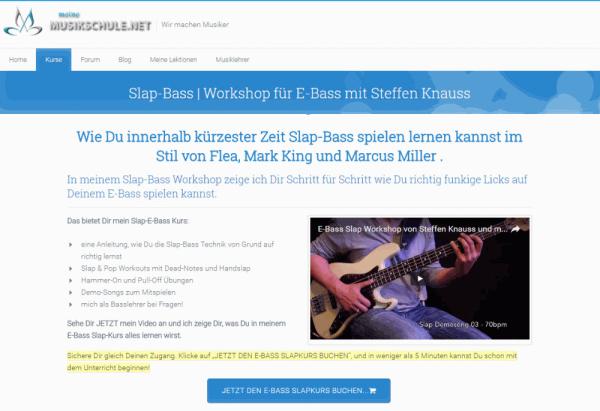 meineMusikschule.net - Slap-Bass Kurs für E-Bass mit Verlosung zur Produkteinführung