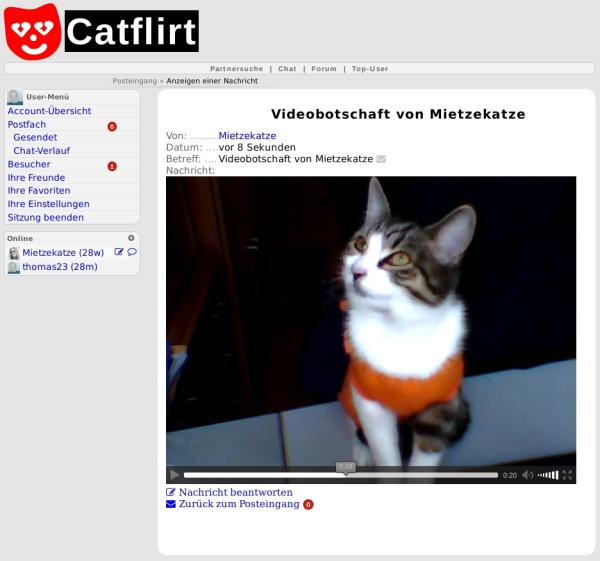 Audio- und Videobotschaften bei Singlebörse catflirt