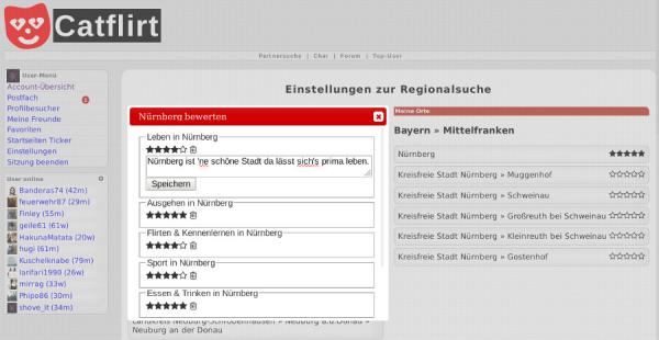 Mehr Regionalität bei Singlebörse catflirt